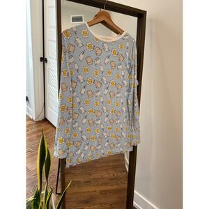 Littlesleepies Bamboo Blue Breakfast Long Sleeve Sleep Dress Gown Women's Medium